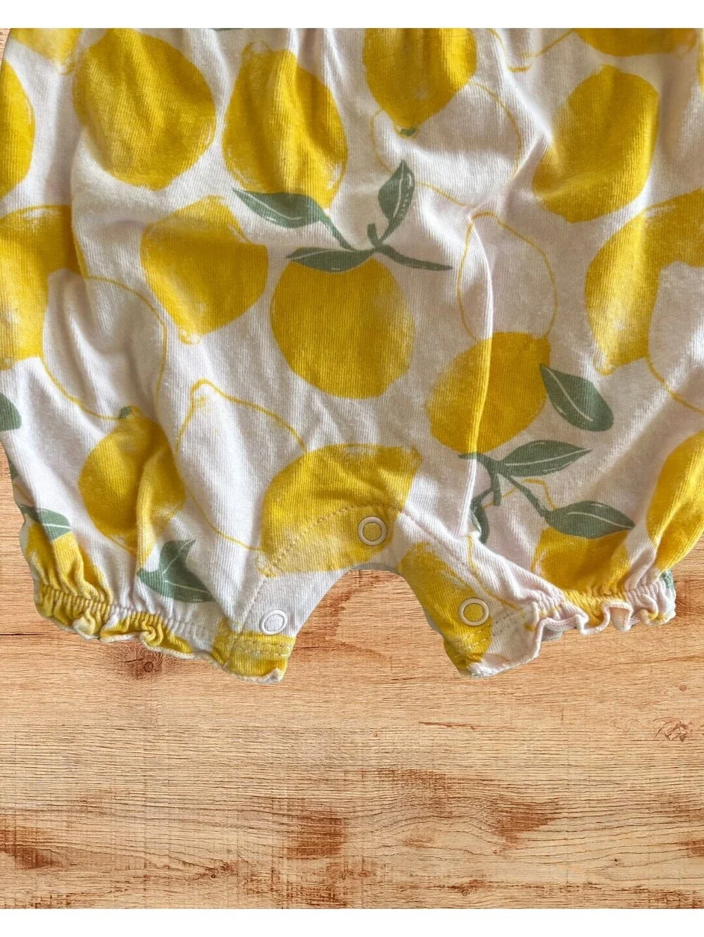 Just One You Newborn Lemon Print Bubble Romper 100% Cotton